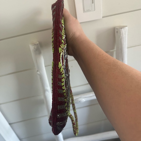 Elegant Multicolor Beaded Women's Bag burgundy, blue green yellow - Picture 6 of 9